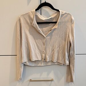 Women's Cream Button-Up Top
